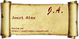 Joszt Alex névjegykártya
